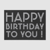 "Gefeliciteerd met je verjaardag!" Zwart & Wit Tissuepapier (Voorkant)