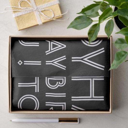 "Gefeliciteerd met je verjaardag!" Zwart & Wit Tissuepapier (Geschenk)