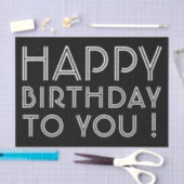 "Gefeliciteerd met je verjaardag!" Zwart & Wit Tissuepapier (Craft)