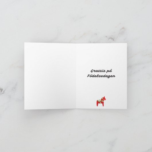 Gefeliciteerd met je verjaardag Zweedse verjaardag Kaart (Binnen)