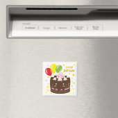 Gefeliciteerd met je verjaardagstaart, kawaii magneet (Insitu (Vaatwasser))