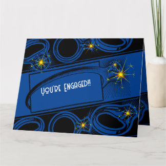 Gefeliciteerd met je Verloving! (Donker Blauw) Kaart