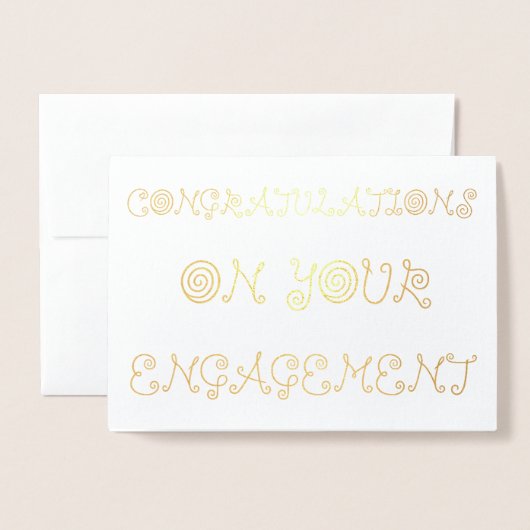 Gefeliciteerd met je Verloving Folie Kaarten (Voorkant met envelop)