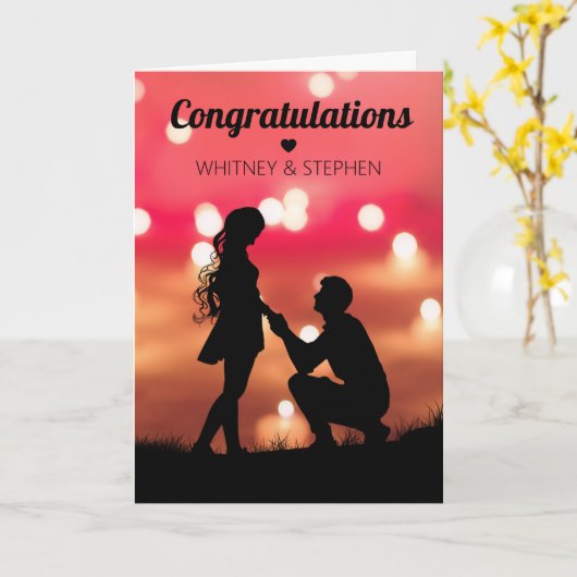 Gefeliciteerd met je Verloving Kaart (Gele Bloem)