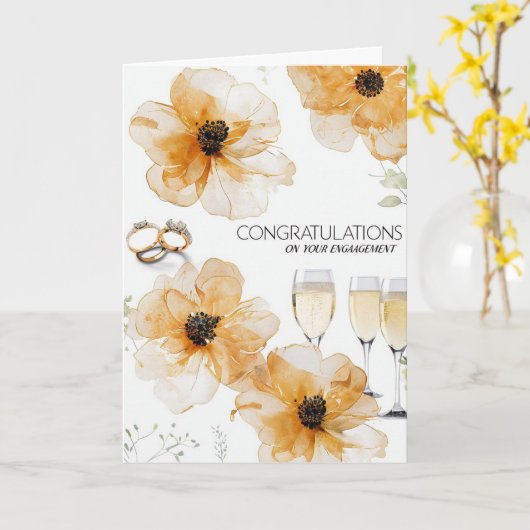 Gefeliciteerd met je Verloving Kaart (Gele Bloem)