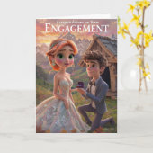 Gefeliciteerd met je Verloving Kaart (Gele Bloem)