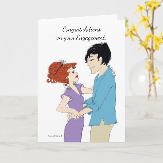 Gefeliciteerd met je Verloving-kaart Kaart (Gele Bloem)