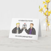 Gefeliciteerd met je Verloving Mannelijke paar Kaart (Gele Bloem)