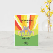 Gefeliciteerd met je Verloving paarden-liefhebbers Kaart (Gele Bloem)