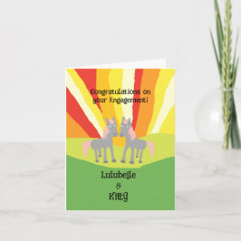 Gefeliciteerd met je Verloving paarden-liefhebbers Kaart