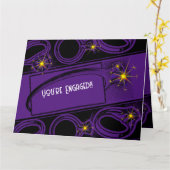 Gefeliciteerd met je Verloving! (Paars) Kaart (Gele Bloem)