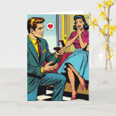 Gefeliciteerd met je Verloving | Retro Kaart (Gele Bloem)