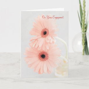 Gefeliciteerd met je verloving. Roze gerbera Kaart