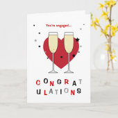 Gefeliciteerd met je verloving toast bril kaart (Gele Bloem)