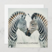 Gefeliciteerd met je Verloving Zebra Kaart (Voorkant / Achterkant)