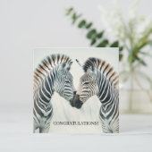 Gefeliciteerd met je Verloving Zebra Kaart (Staand voorkant)