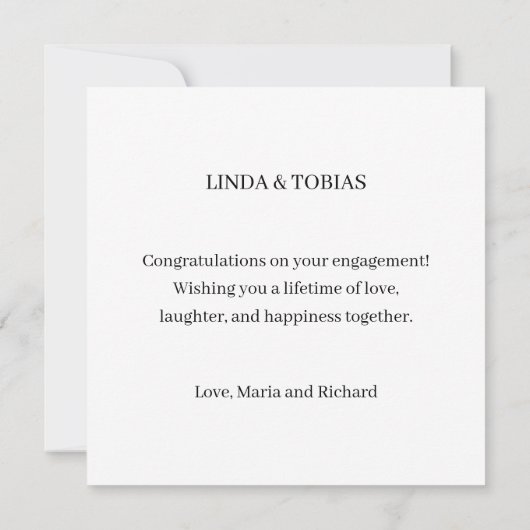 Gefeliciteerd met je Verloving Zebra Kaart (Achterkant)