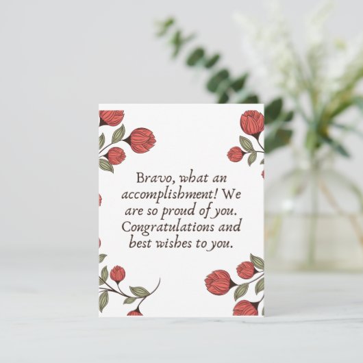 Gefeliciteerd met je voltooiing bedankkaart (Staand voorkant)