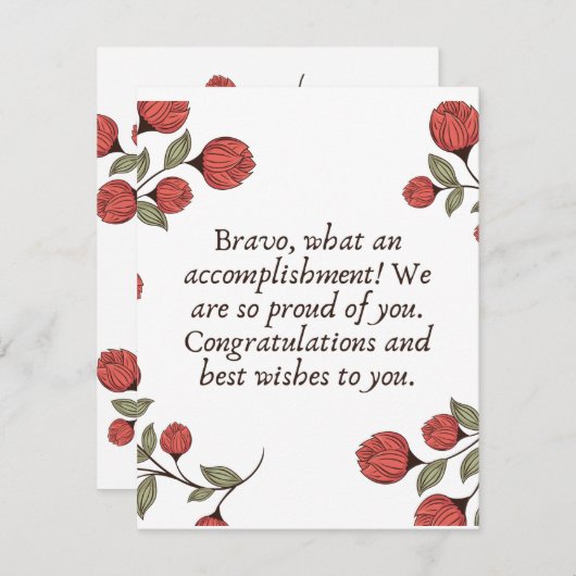 Gefeliciteerd met je voltooiing bedankkaart (Voorkant / Achterkant)