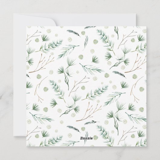 Gefeliciteerd met je vrouw en Merry Winter Greener Feestdagenkaart (Achterkant)