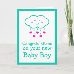 Gefeliciteerd met je Wenskaart Baby Boy Kaart