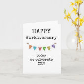 Gefeliciteerd met je werkjubileum, vandaag vieren  kaart (Gele Bloem)