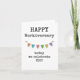 Gefeliciteerd met je werkjubileum, vandaag vieren  kaart