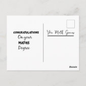 Gefeliciteerd met je wiskunde diploma briefkaart (Achterkant)