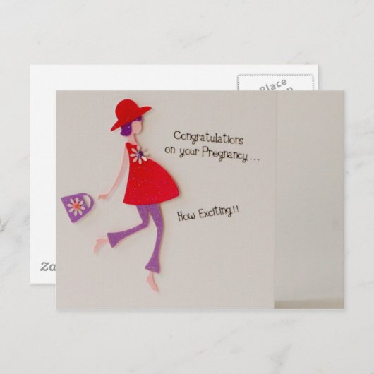 Gefeliciteerd met je zwangerschap! aankondigingskaart (Voorkant / Achterkant)