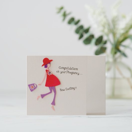 Gefeliciteerd met je zwangerschap! aankondigingskaart (Staand voorkant)