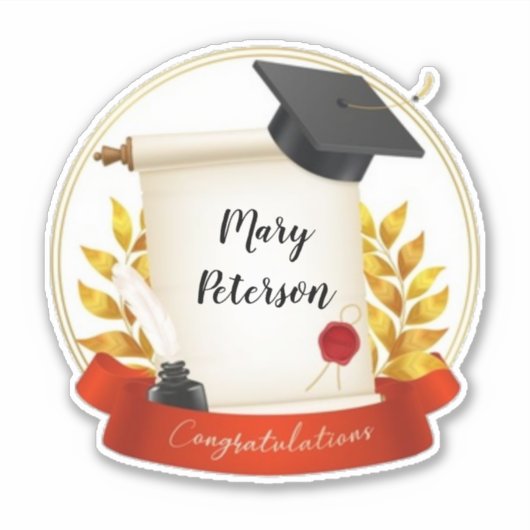 Gefeliciteerd met jouw naam sticker (Voorkant)