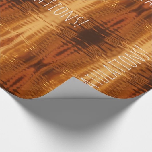 Gefeliciteerd met Jouw tekst Gold Red Copper Cadeaupapier (Hoek)