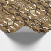 Gefeliciteerd met Jouw tekst Mosaic Gold Brown Cadeaupapier (Hoek)