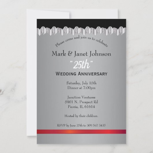 Gefeliciteerd met jullie 25-jarig bruiloftfeest kaart (Achterkant)