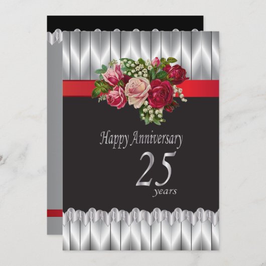 Gefeliciteerd met jullie 25-jarig bruiloftfeest kaart (Voorkant / Achterkant)