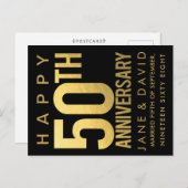 Gefeliciteerd met jullie 50-jarig gouden huwelijks briefkaart (Voorkant / Achterkant)