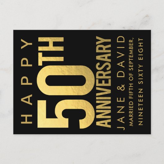 Gefeliciteerd met jullie 50-jarig gouden huwelijks briefkaart (Voorkant)