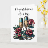 Gefeliciteerd met jullie bruiloft meneer en mevrou kaart (Gele Bloem)