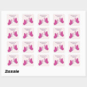 Gefeliciteerd met jullie huwelijk - 2 Roze Vlinder Vierkante Sticker (Vel)