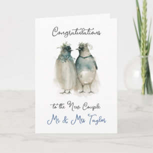 Gefeliciteerd met jullie huwelijk   Cute Penguins Kaart