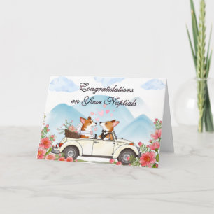 Gefeliciteerd met jullie huwelijk, getrouwde Corgi Kaart
