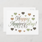 Gefeliciteerd met jullie jubileum Groen Bruine Har Briefkaart (Voorkant / Achterkant)