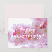 Gefeliciteerd met jullie jubileum! Roze Kersenbloe Briefkaart (Voorkant / Achterkant)