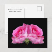 Gefeliciteerd met jullie jubileum Roze Rozen Verza Briefkaart (Voorkant / Achterkant)