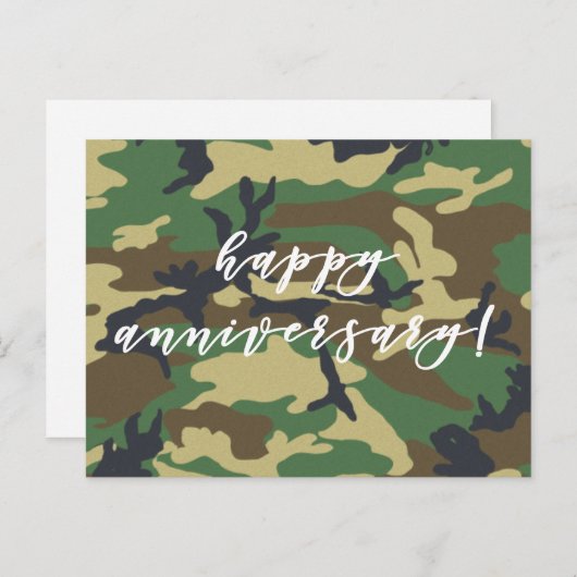 Gefeliciteerd met jullie jubileum Woodland Militai Briefkaart (Voorkant / Achterkant)