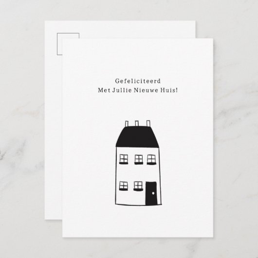 Gefeliciteerd Met Jullie Nieuwe Huis Illustratie Briefkaart (Voorkant / Achterkant)