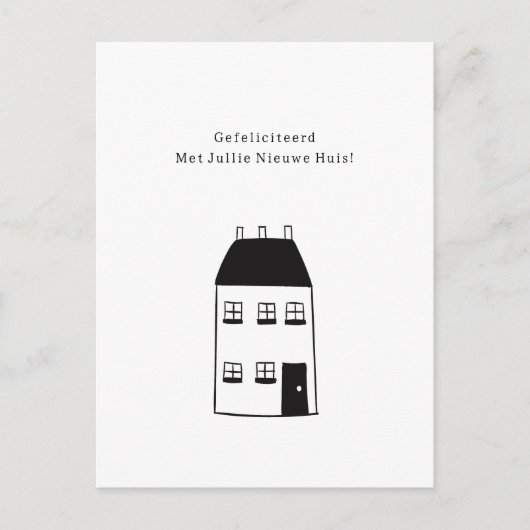 Gefeliciteerd Met Jullie Nieuwe Huis Illustratie Briefkaart (Voorkant)