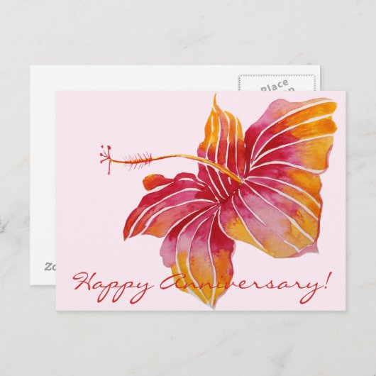 Gefeliciteerd met jullie trouwdag Bloemen Hawaii A Briefkaart (Voorkant / Achterkant)