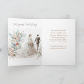 Gefeliciteerd met jullie trouwdag bruid en bruideg kaart (Binnen)