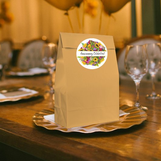 Gefeliciteerd met jullie trouwdag  Kleurrijke Boek Ronde Sticker